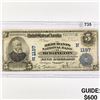 Image 1 : 1905 LG $5 Burlington Bank, VT National Bank Note