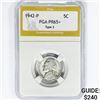 Image 1 : 1942-P Jefferson Half Dollar PGA PR65+ Type 2