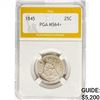 Image 1 : 1845 Seated Liberty Quarter PGA MS64+