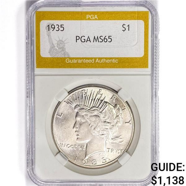1935 Silver Peace Dollar PGA MS65