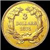 Image 2 : 1874 $3 Gold Piece CLOSELY UNCIRCULATED