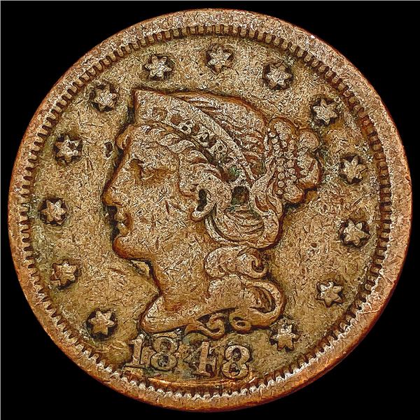 1848 Braided Hair Large Cent LIGHTLY CIRCULATED