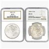 Image 1 : [2] Morgan Silver Dollars NGC MS63 [1884-O, 1884-O