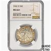 Image 1 : 1942-D Walking Liberty Half Dollar NGC MS66+