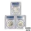 Image 1 : 1958-D Set [3] Franklin Half Dollar PCGS MS64 FBL