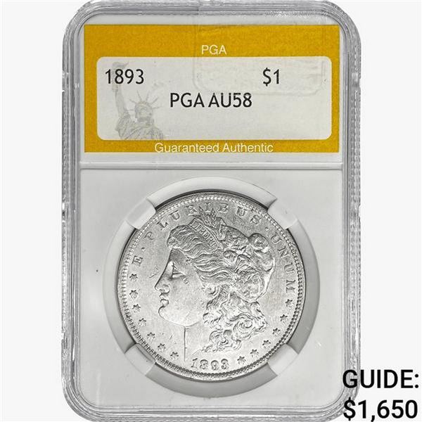 1893 Morgan Silver Dollar PGA AU58