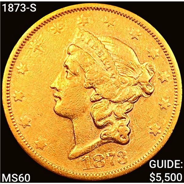 1873-S $20 Gold Double Eagle UNCIRCULATED