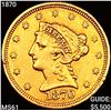 Image 1 : 1870 $2.50 Gold Quarter Eagle UNCIRCULATED
