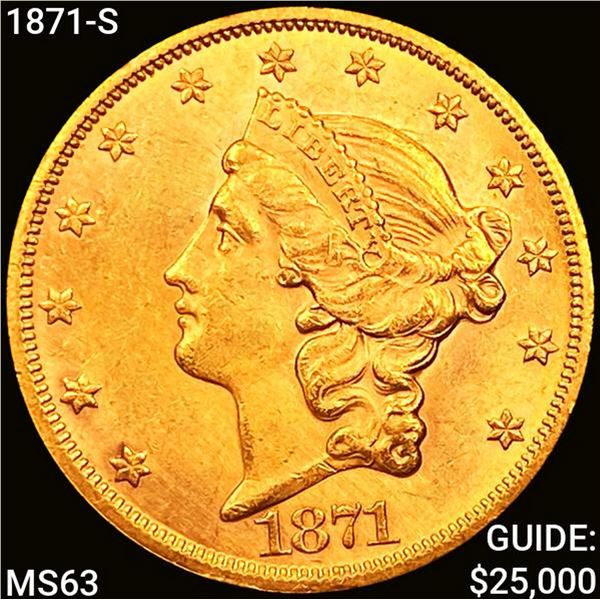 1871-S $20 Gold Double Eagle CHOICE BU