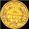 Image 2 : 1853-D Rare Gold Dollar CLOSELY UNCIRCULATED