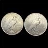 Image 2 : [2] 1935 Peace Silver Dollars CLOSELY UNCIRCULATED