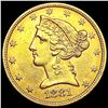 Image 1 : 1881 $5 Gold Half Eagle CLOSELY UNCIRCULATED