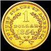 Image 2 : 1854 Rare Gold Dollar CLOSELY UNCIRCULATED