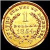 Image 2 : 1854 Rare Gold Dollar CLOSELY UNCIRCULATED