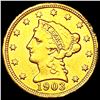 Image 1 : 1903 $2.50 Gold Quarter Eagle CLOSELY UNCIRCULATED