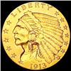 Image 1 : 1913 $2.50 Gold Quarter Eagle CLOSELY UNCIRCULATED