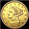 Image 1 : 1850 $2.50 Gold Quarter Eagle CLOSELY UNCIRCULATED