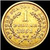 Image 2 : 1851 Rare Gold Dollar CLOSELY UNCIRCULATED