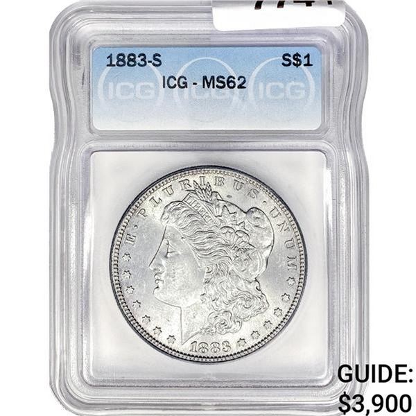 1883-S Morgan Silver Dollar ICG MS62