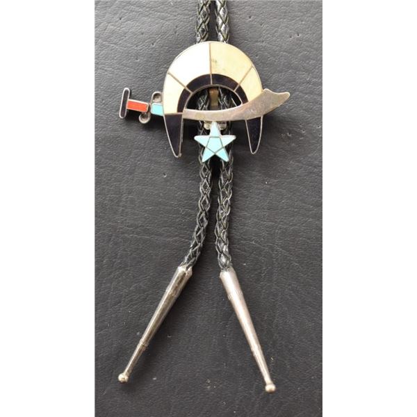 ZUNI INDIAN SILVER BOLO BY LENA & WILFORD QUANDELACY