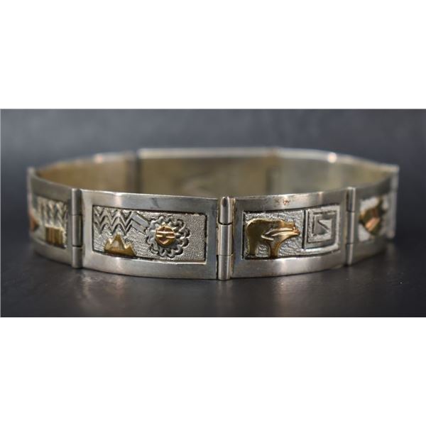 NAVAJO INDIAN SILVER BRACELET BY ALONZO MARIANO