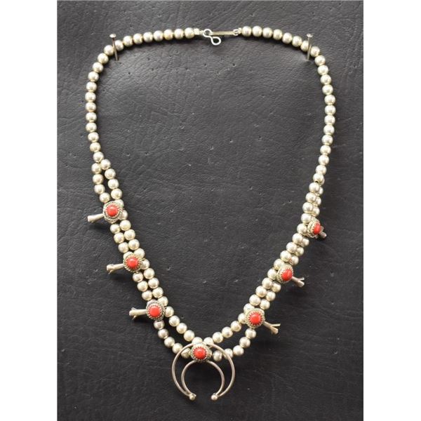 NAVAJO INDIAN SILVER CHILDS SQUASH BLOSSOM NECKLACE