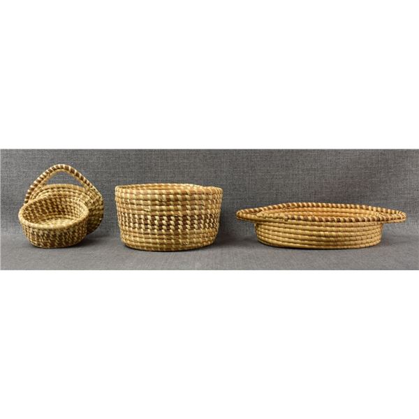 THREE COUSHATTA INDIAN BASKETS
