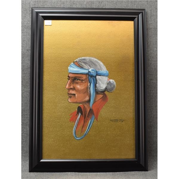 KIOWA INDIAN PAINTING BY BOBBY HILL (WHITE BUFFALO)