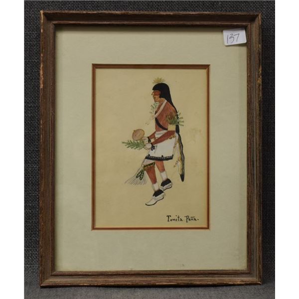 SAN ILDEFONSO INDIAN PAINTING BY TONITA PENA