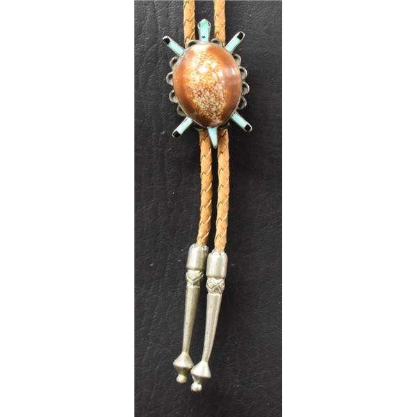 NAVAJO INDIAN SILVER BOLO AND PIN