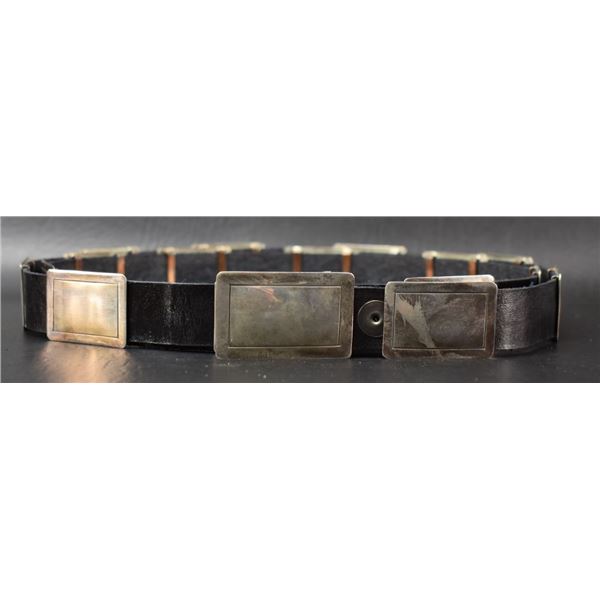 SANTO DOMINGO INDIAN SILVER CONCHO BELT BY NELSON GARCIA