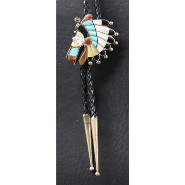 ZUNI INDIAN SILVER BOLO