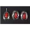 Image 1 : NAVAJO INDIAN SILVER EARRINGS AND PENDANT