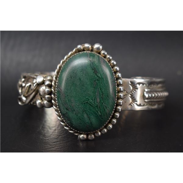 NAVAJO INDIAN SILVER BRACELET SIGNED M