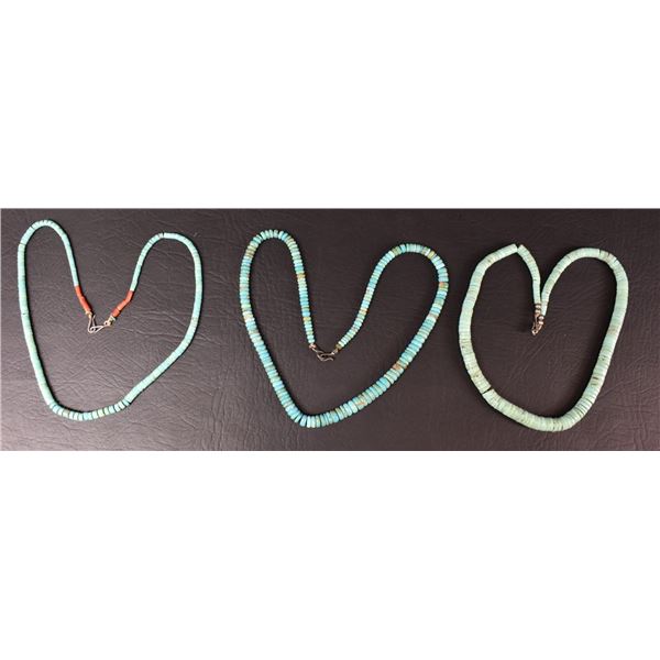 THREE NAVAJO INDIAN TURQUOISE NECKLACES