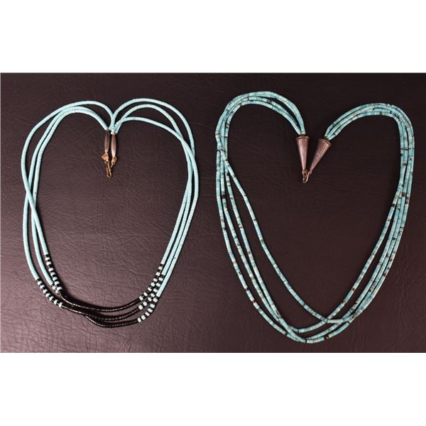 TWO NAVAJO INDIAN TURQUOISE NECKLACES