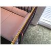 Image 8 : Wood-Framed Loveseat w/ Slatted Back & Cylinder Pillows 53" x 34" x 32"H