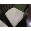 Image 8 : Wooden Table 59"x33"x29"H w/ 3 Chairs: 2 Slatted Back 20"x19"x43"H & Upholstered Armchair 20"x18"x43