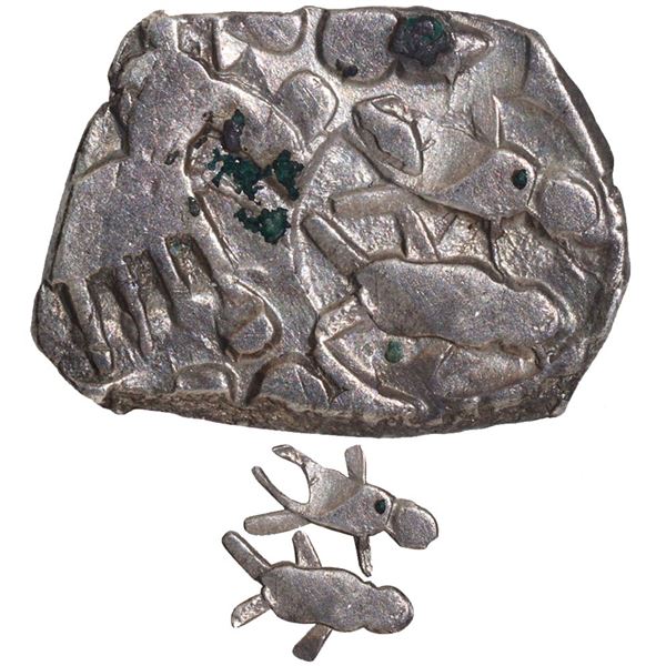 Punch Marked Silver Half Karshapana Coin of Vidarbha Janapada.