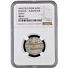 Image 4 : Graded & Slabbed By NGC as MS61 Aurangzeb Alamgir Surat Mint Silver Rupee, AH 1073 /5 RY (error date