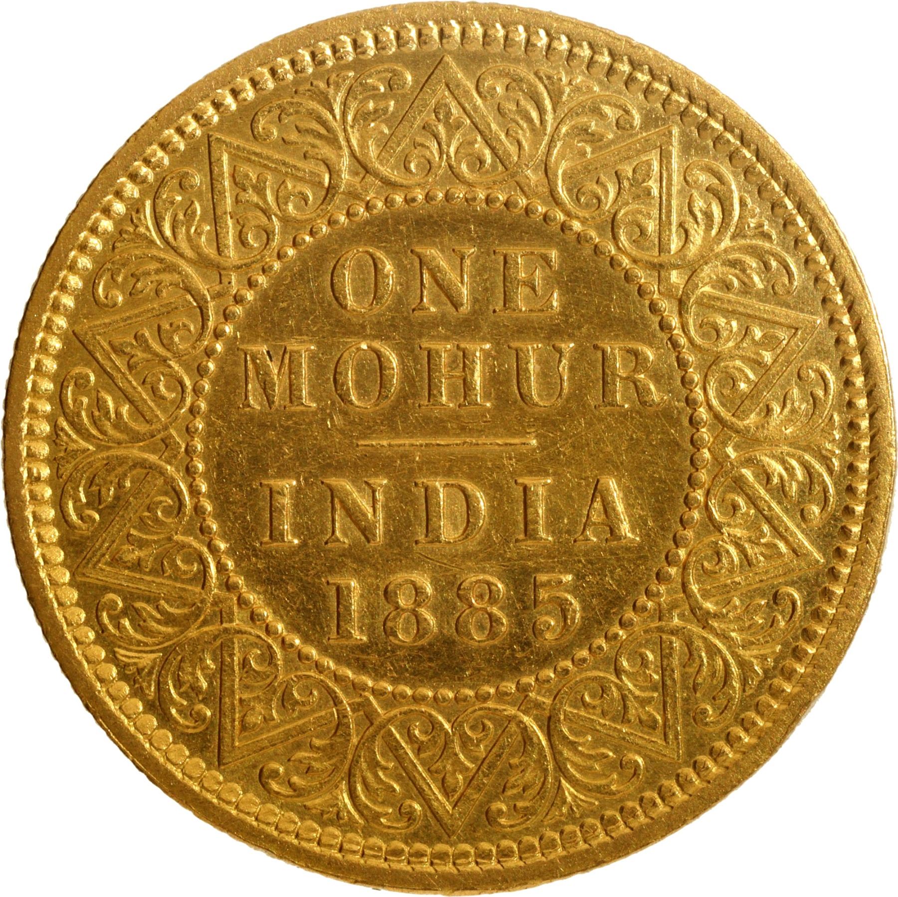 Mohur Extremely Rare Gold One Mohur Coin of Victoria Empress of Calcutta Mint ...