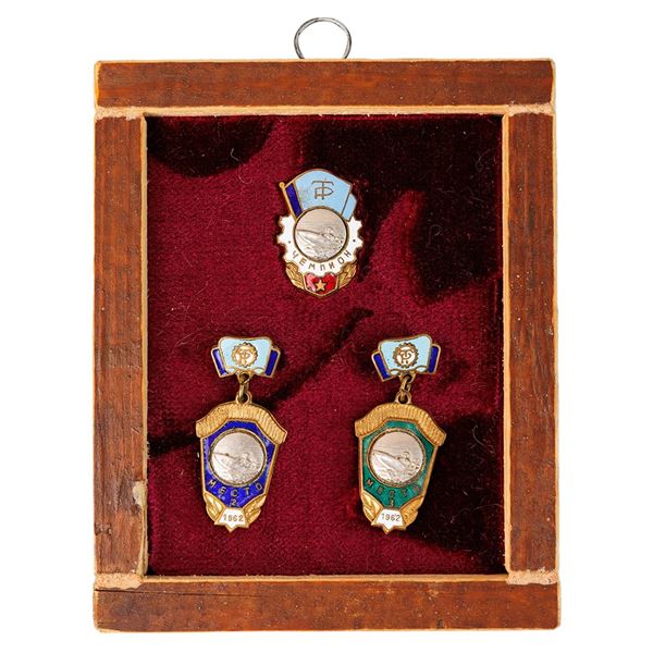 Framed Collection of 3 Badges