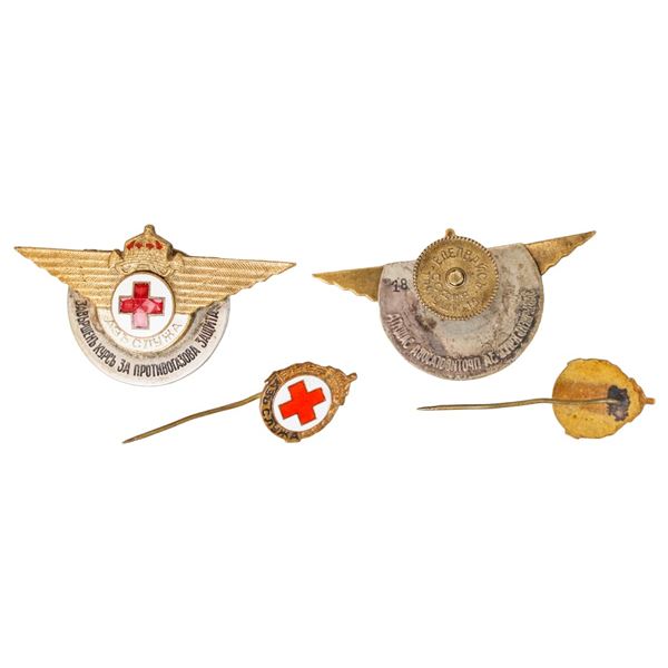 Two Kingdom Bulgaria WW2 Air Force Medic Wing Badges