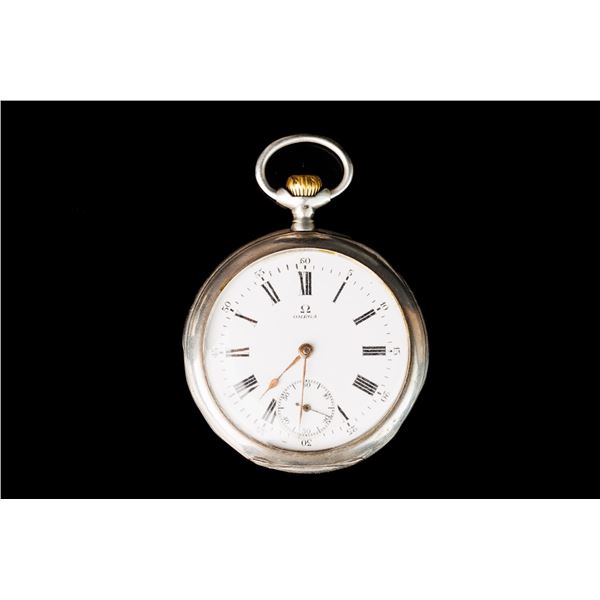 Silver Antique Swiss Pocket Watch Omega