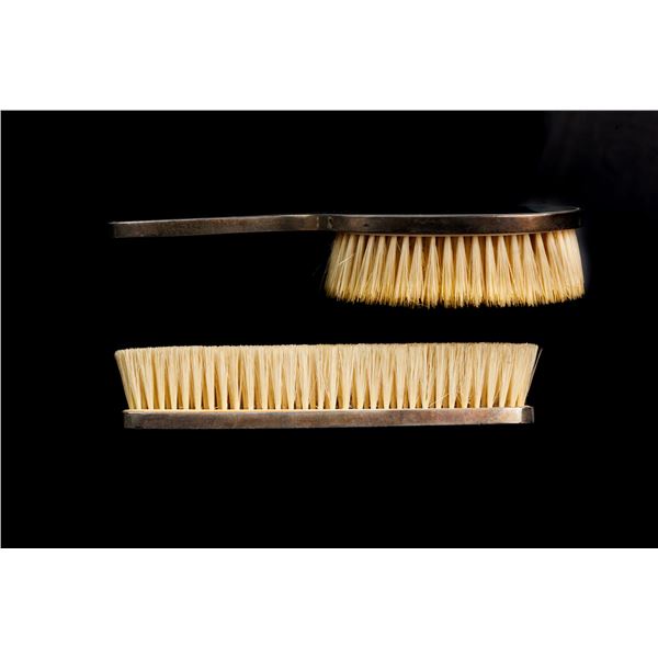 Two Antique Clothes Brushes. Silver, Enamel. France.