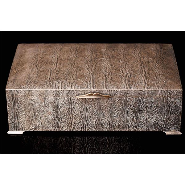 Antique Silver Mounted Wood Box Samorodok. Finland.