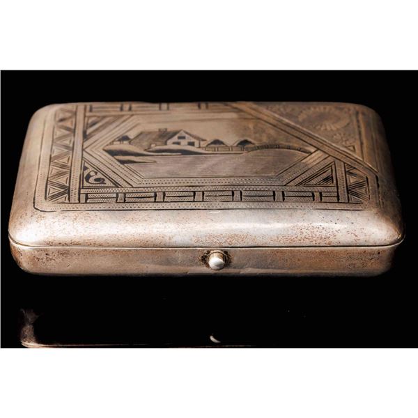Antique Russian Silver Cigarette Case.