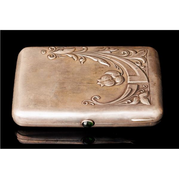 Antique Russian Silver Cigarette Case. Soviet Union.