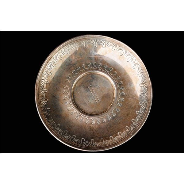 Antique Russian Silver Saucer Khlebnikov.