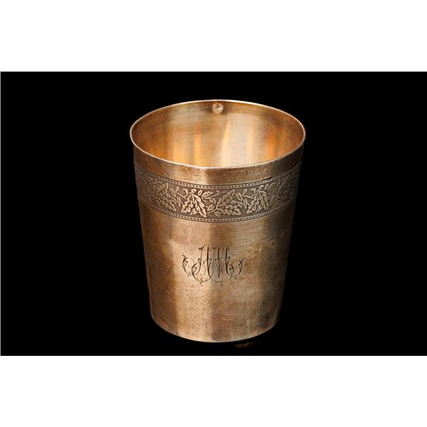 Antique Silver Charka with Oak Leaves.